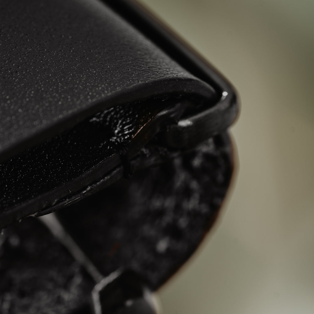 black leather watch band