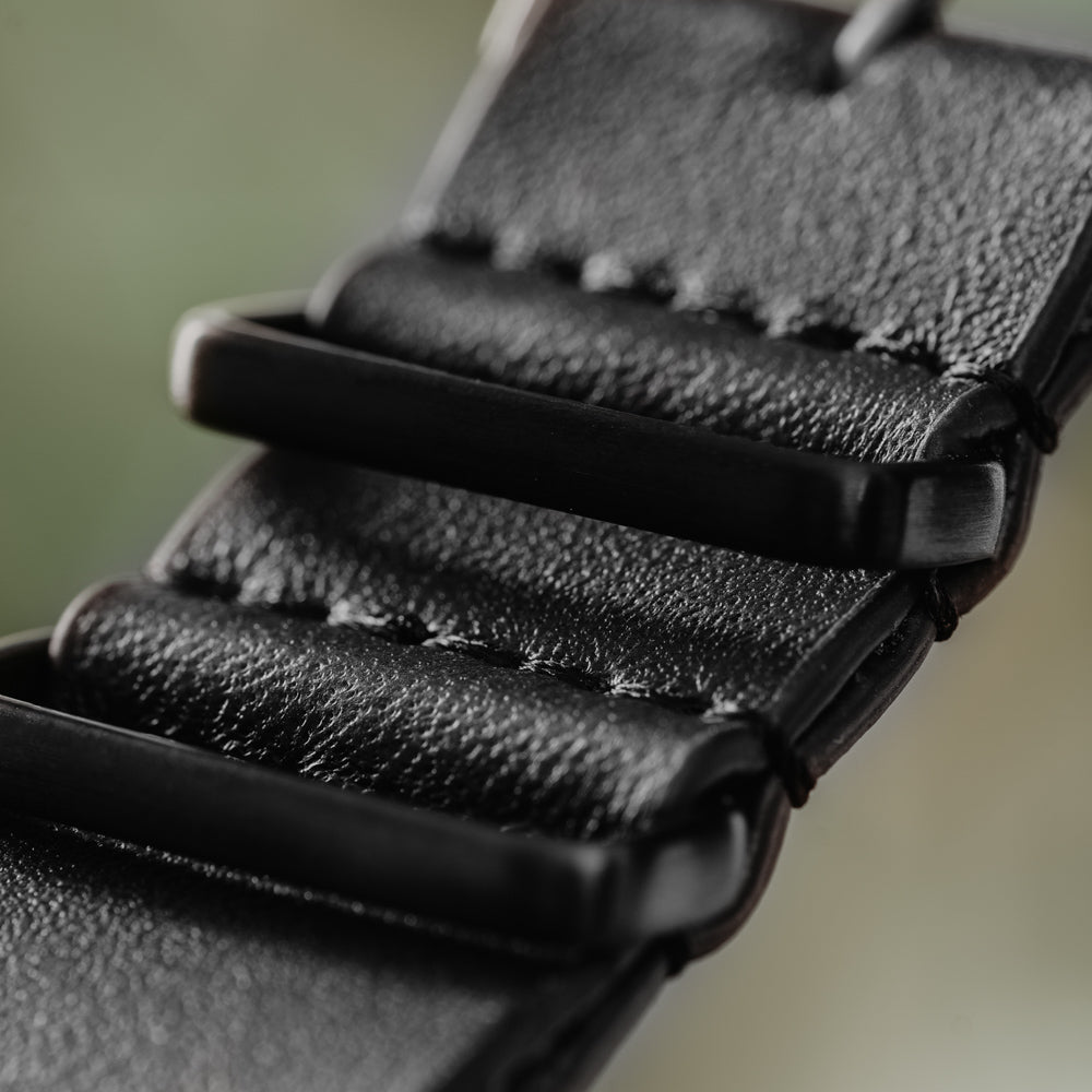 black leather watch band