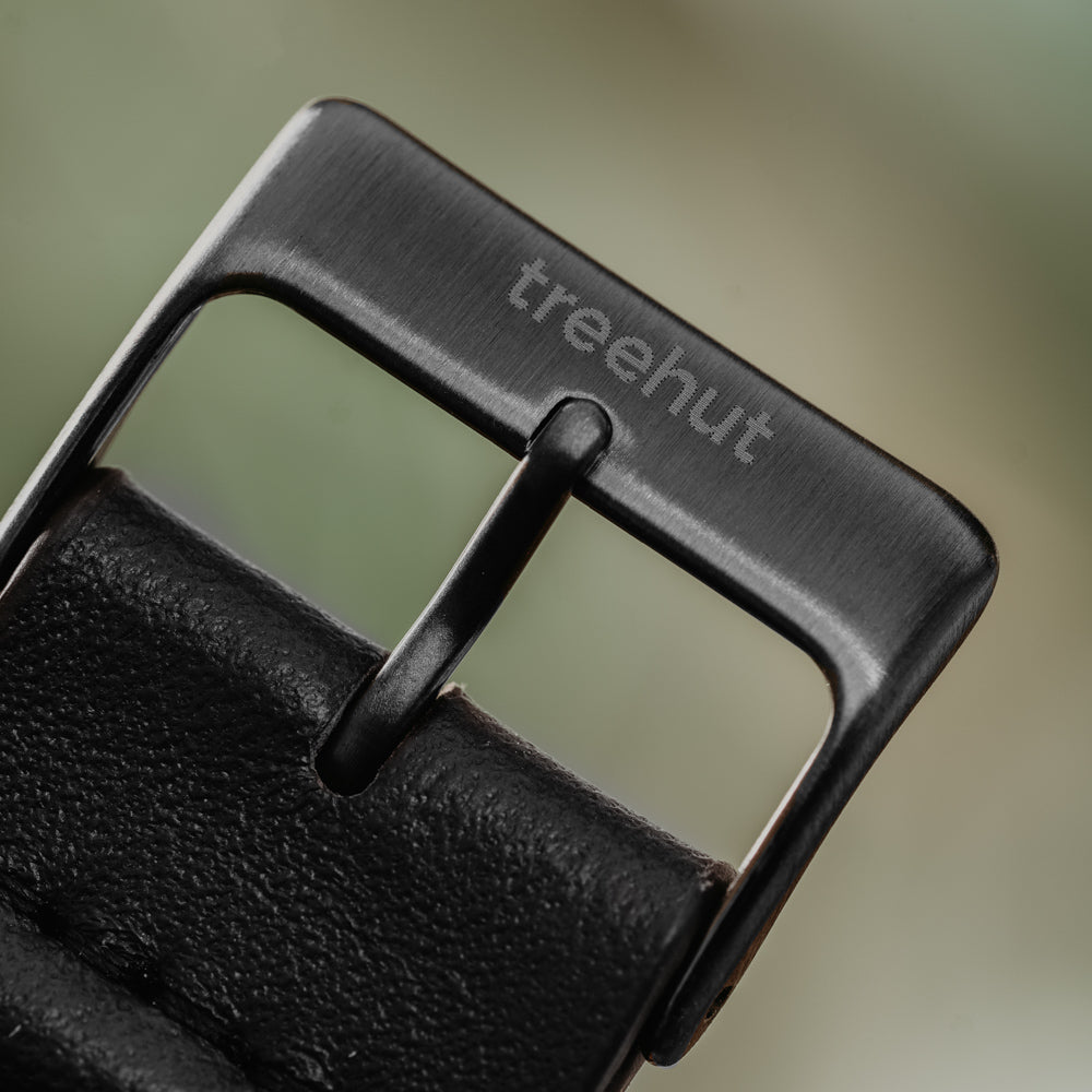 black leather watch band