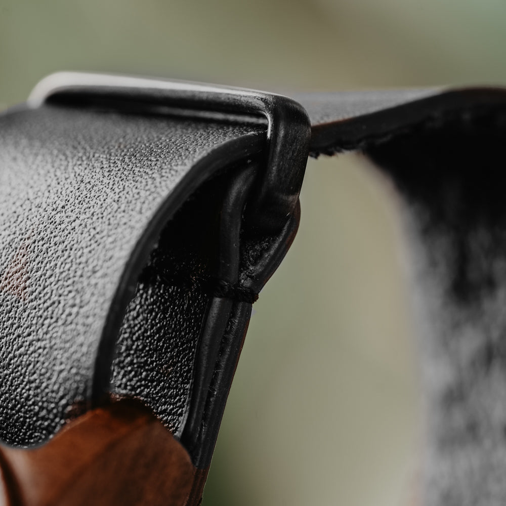 black leather watch band