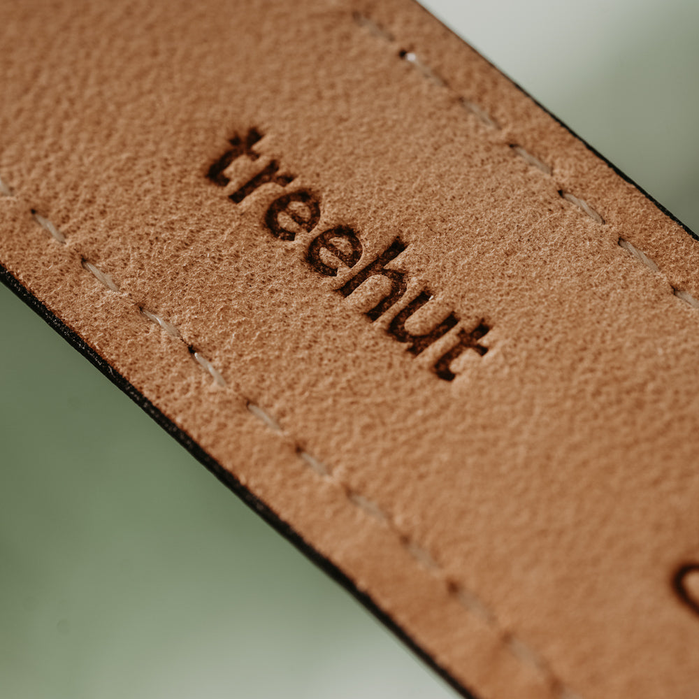 black leather watch band