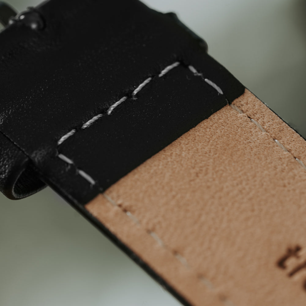 black leather watch band