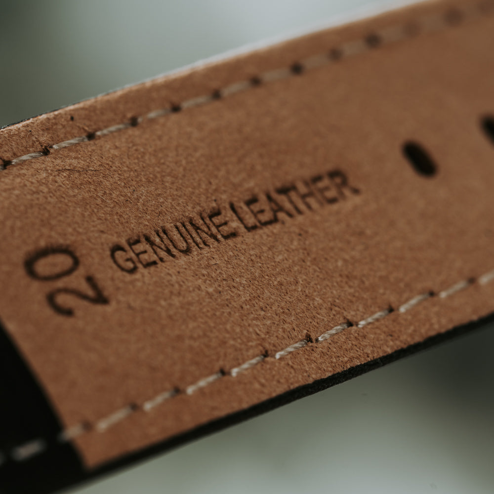 black leather watch band