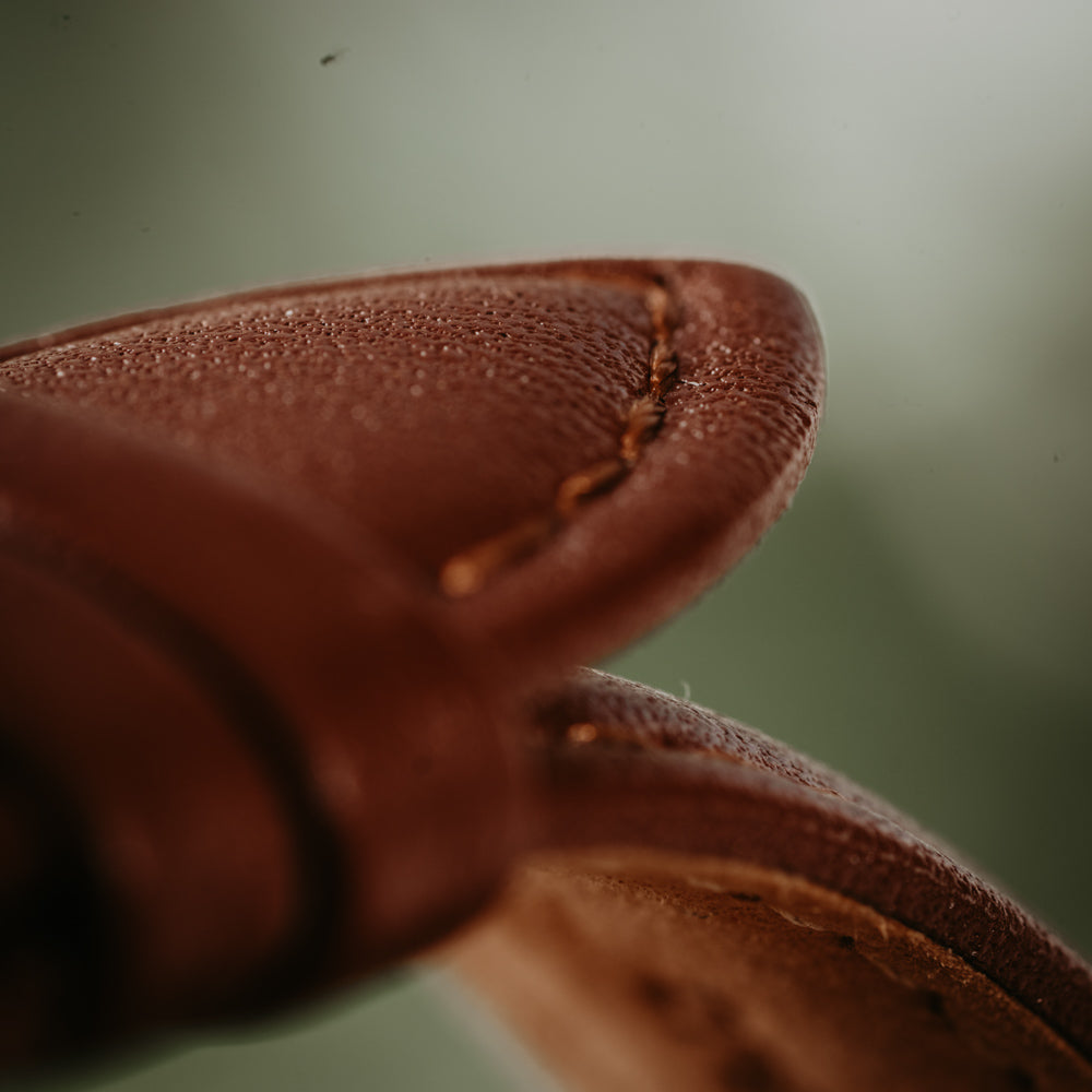 20mm Cognac Brown Padded Leather Band For Men