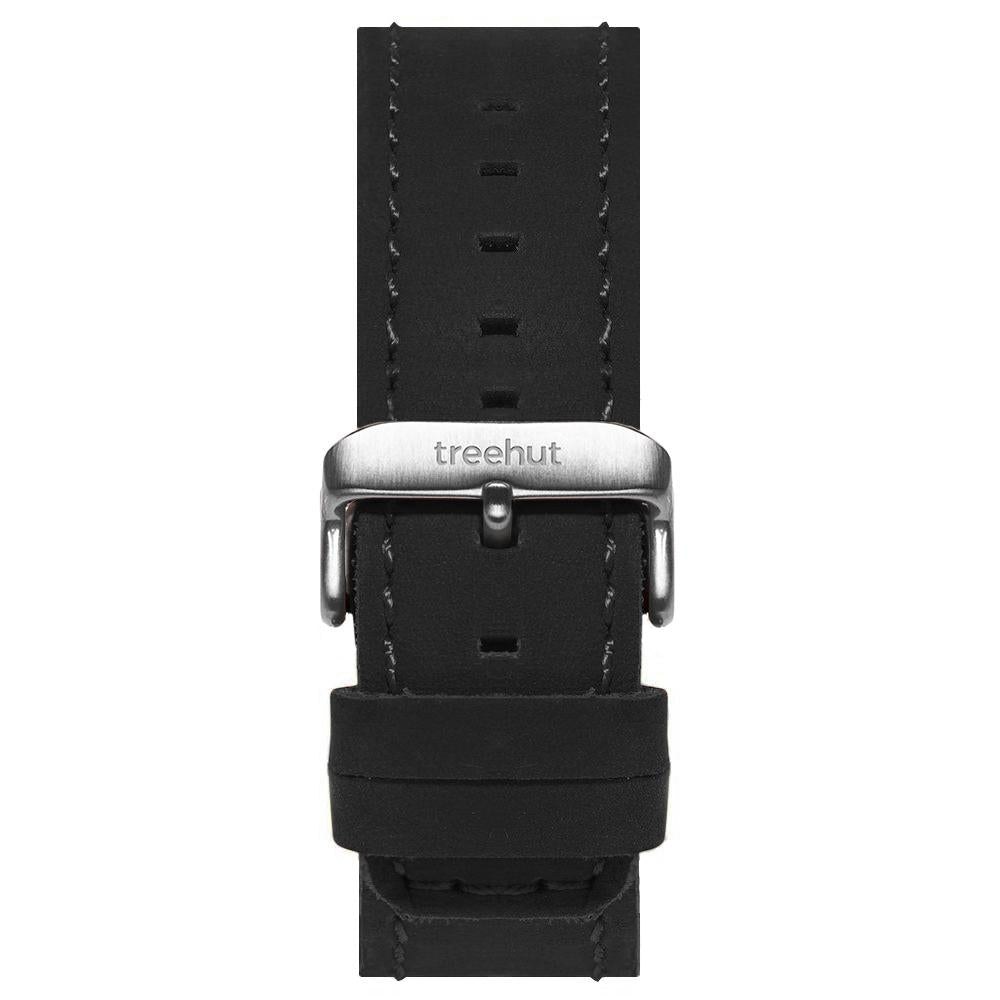 20mm Black Matte Leather Band For Men