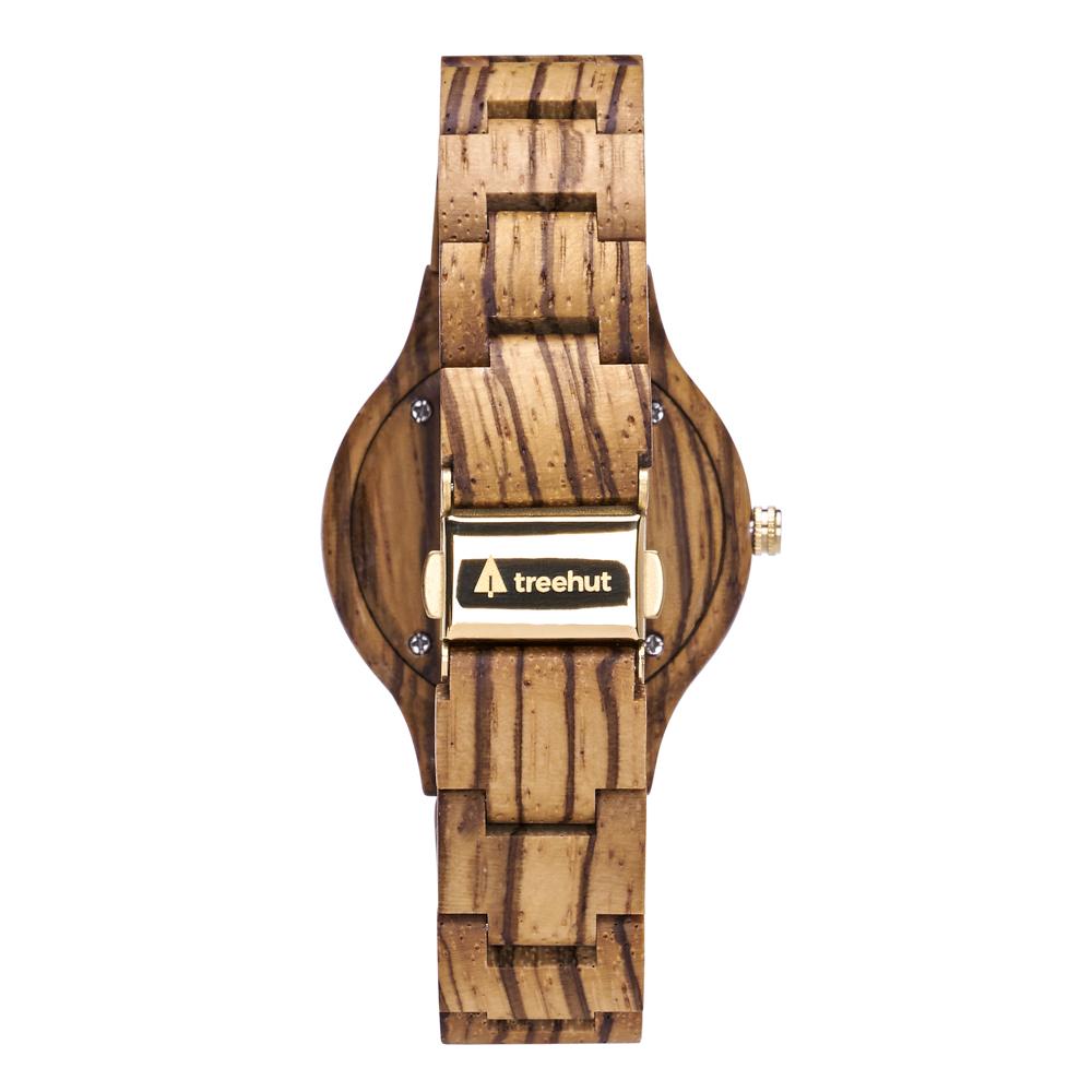 Solstice Zebrawood Gold Women's Wooden Watch