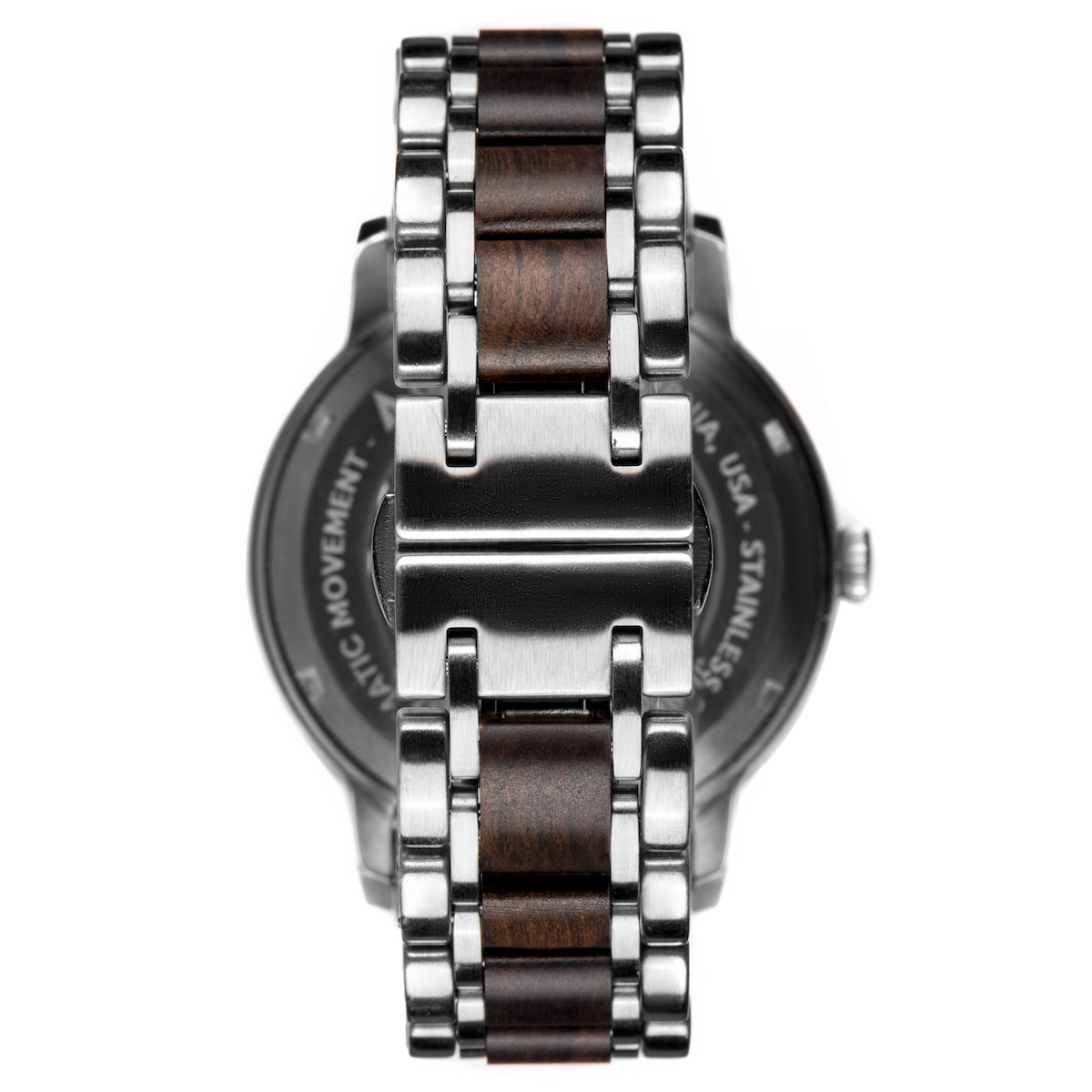 Atlas Ebony White Marble Men's Stainless Steel Wooden Watch