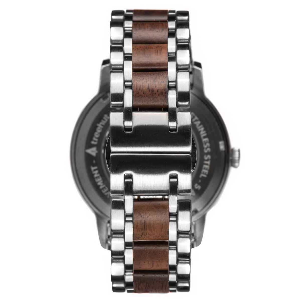 Atlas Walnut Blue Marble Men's Stainless Steel Wooden Watch
