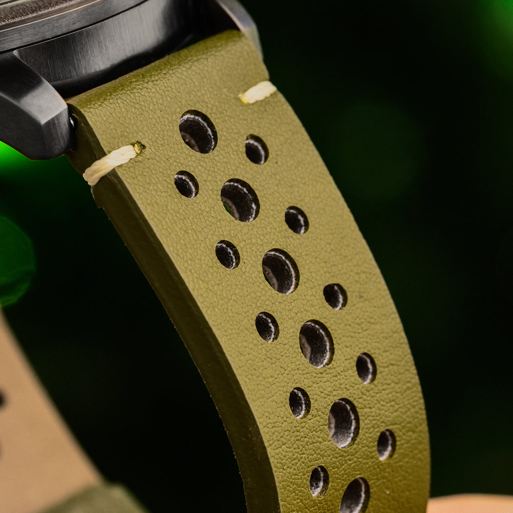 22mm Olive Green Cactus Leather