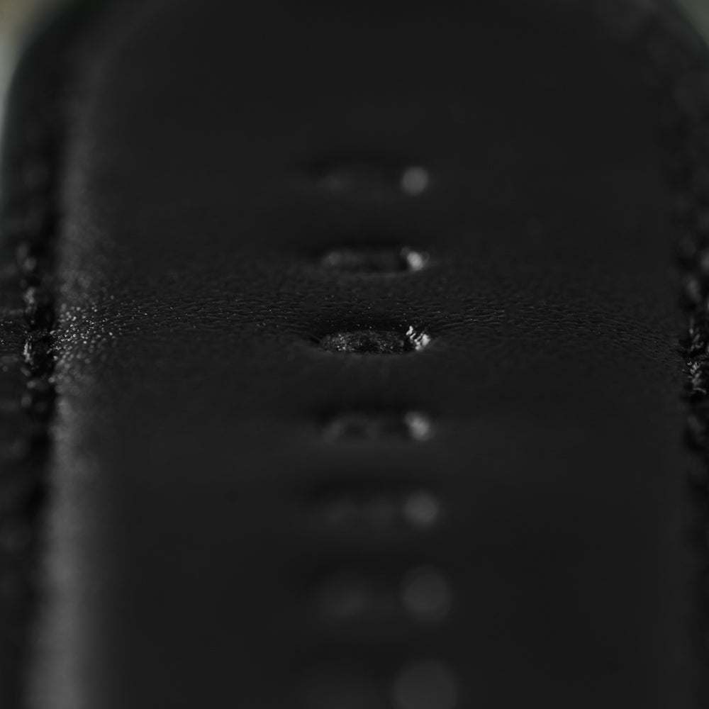 22mm Black Padded Leather Band For Men