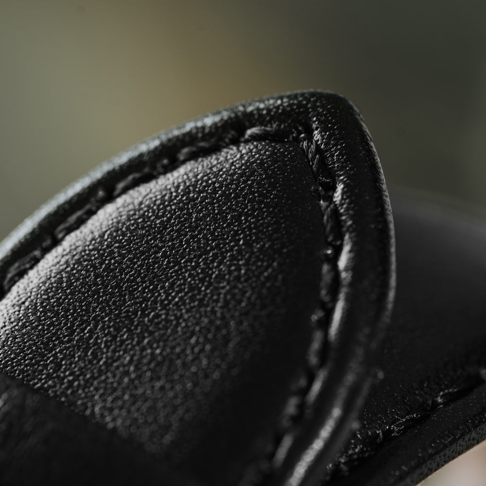 black leather watch band