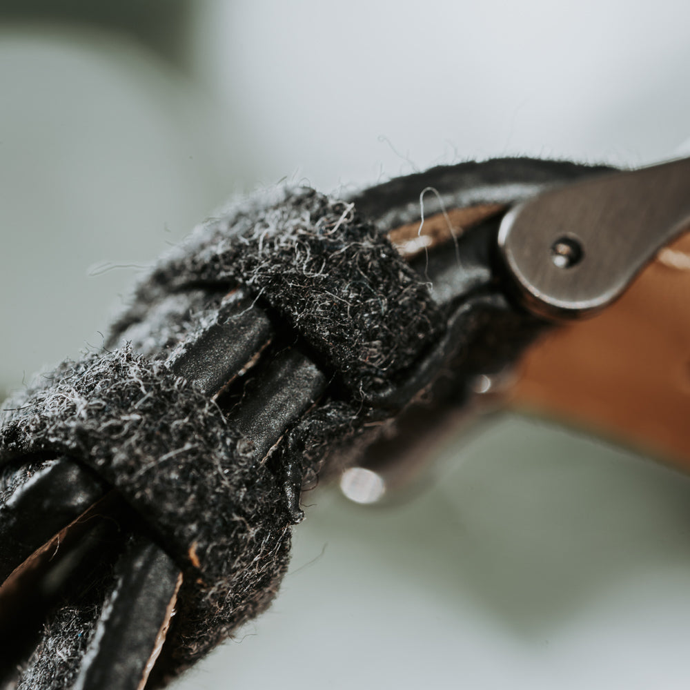 black leather watch band