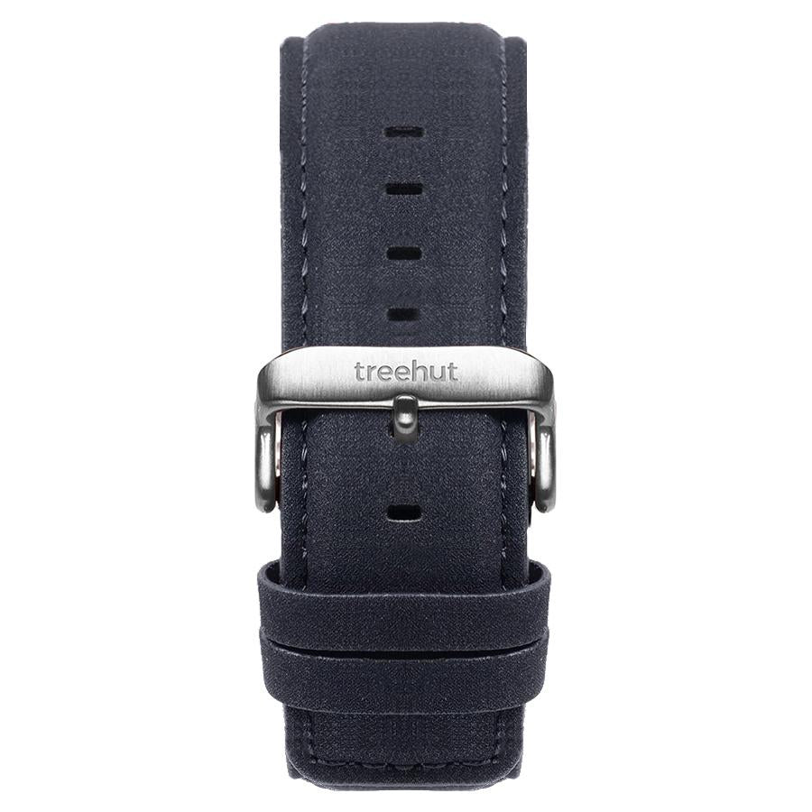 22mm Black Vegan Leather Band For Men