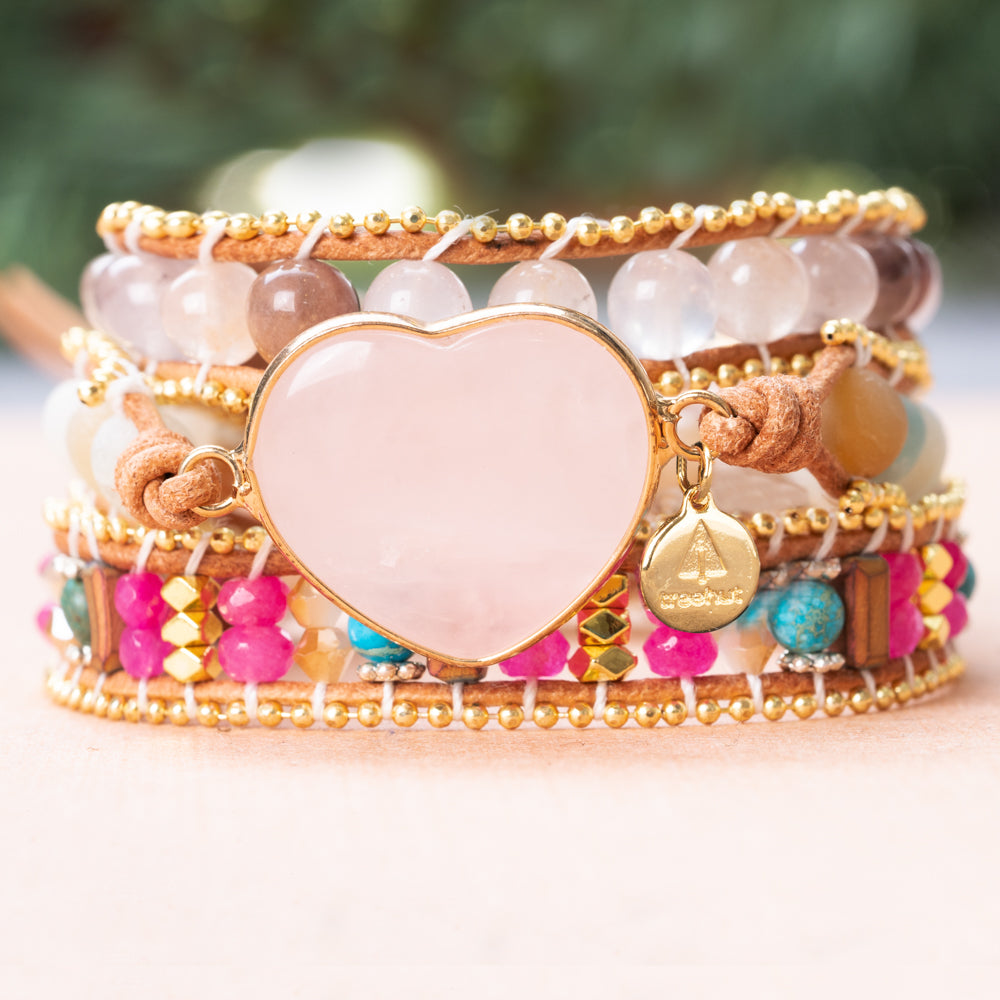 pink rose quartz bracelet