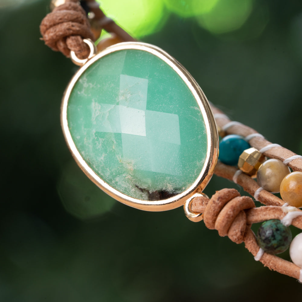 jade stone wrap bracelet