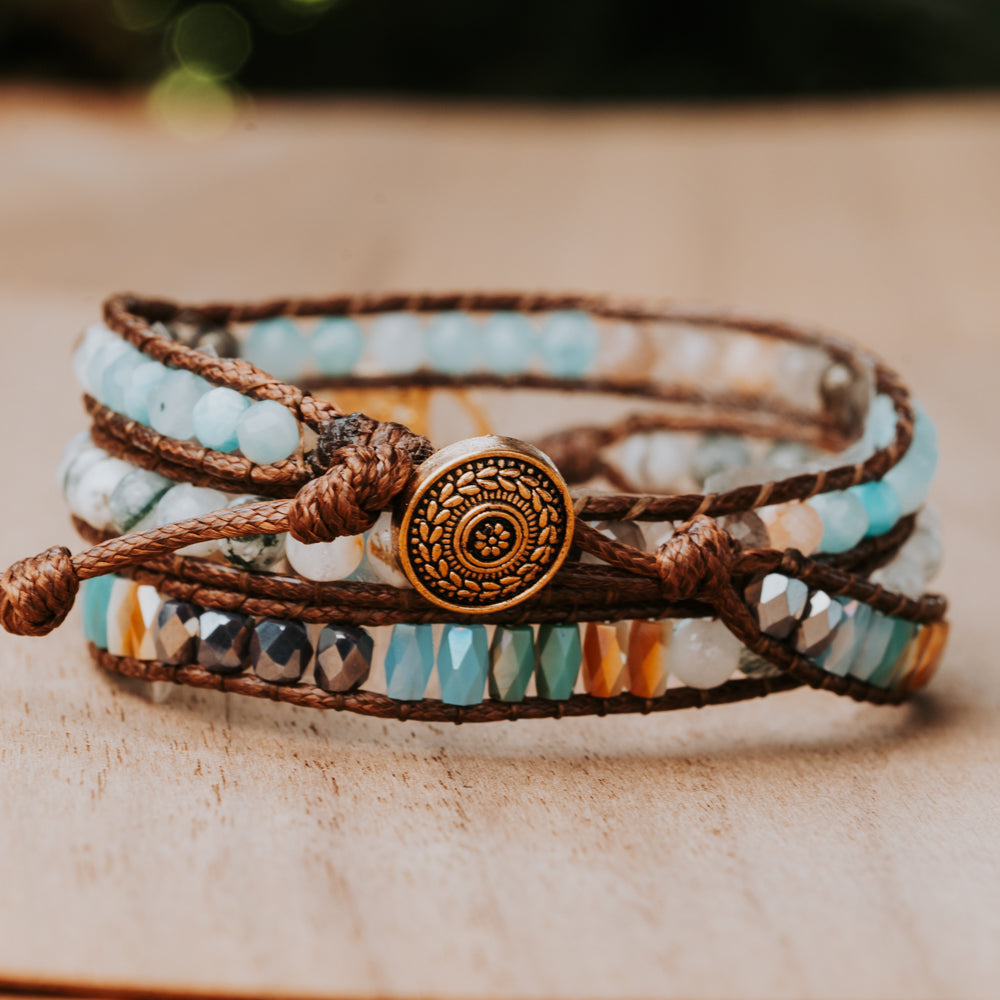 Amazonite Tree of Life Bracelet for Women