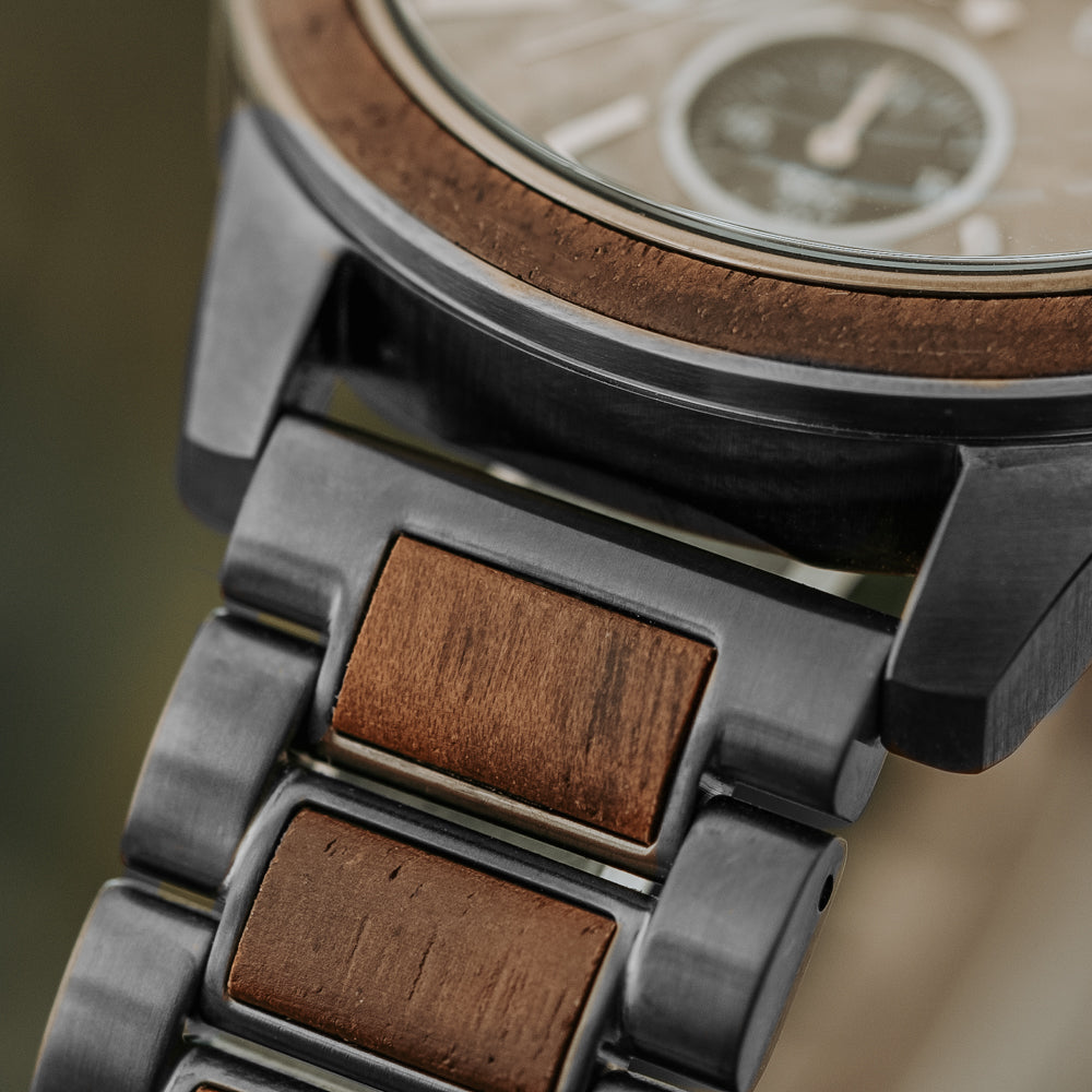 Quest Grey Marble Walnut Men's Wooden Watch