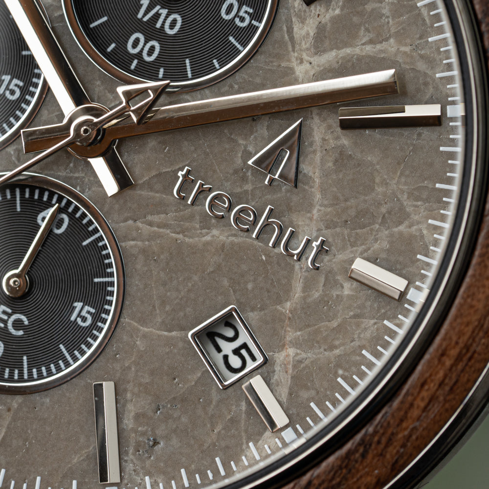 Quest Walnut Marble Grey Men's Wooden Watch