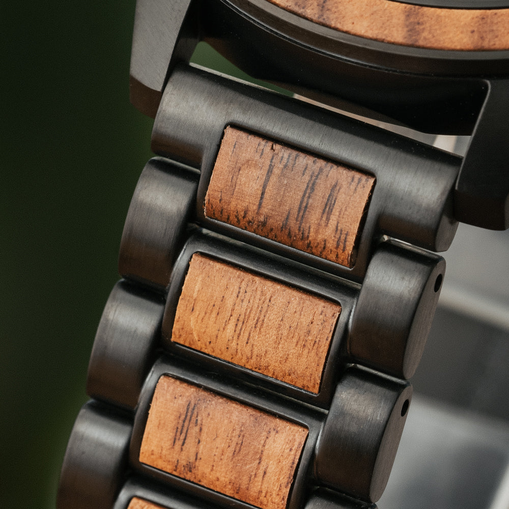 Quest Green Marble Koa Men's Wooden Watch