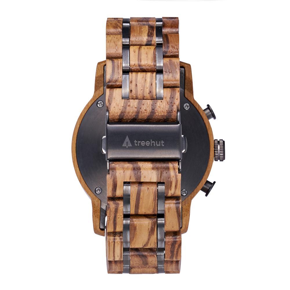North Zebrawood Gunmetal Men's Chrono Wooden Watch