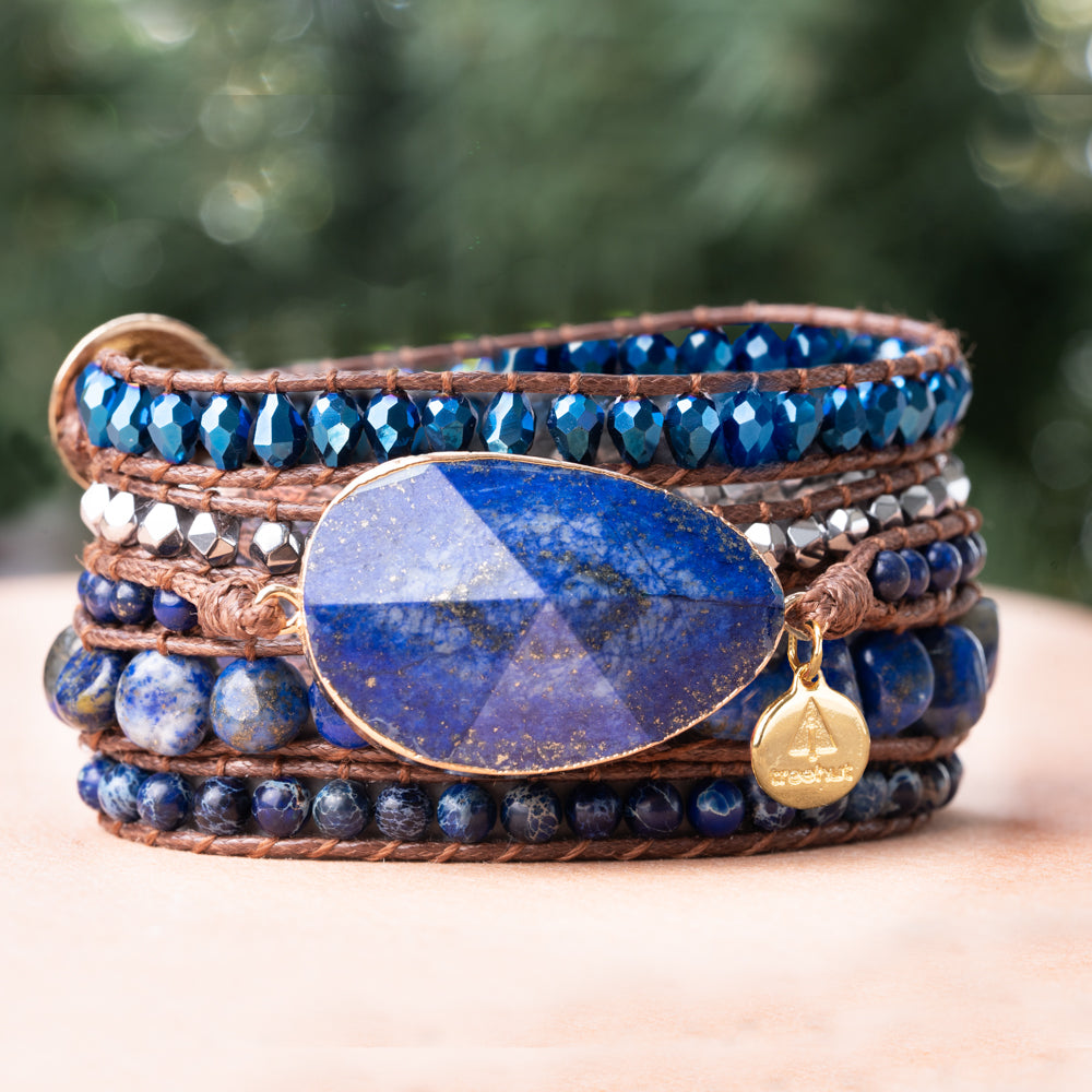 Deep Blue Wrap Bracelet for women