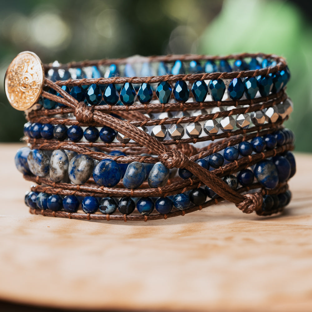 Deep Blue Wrap Bracelet for women