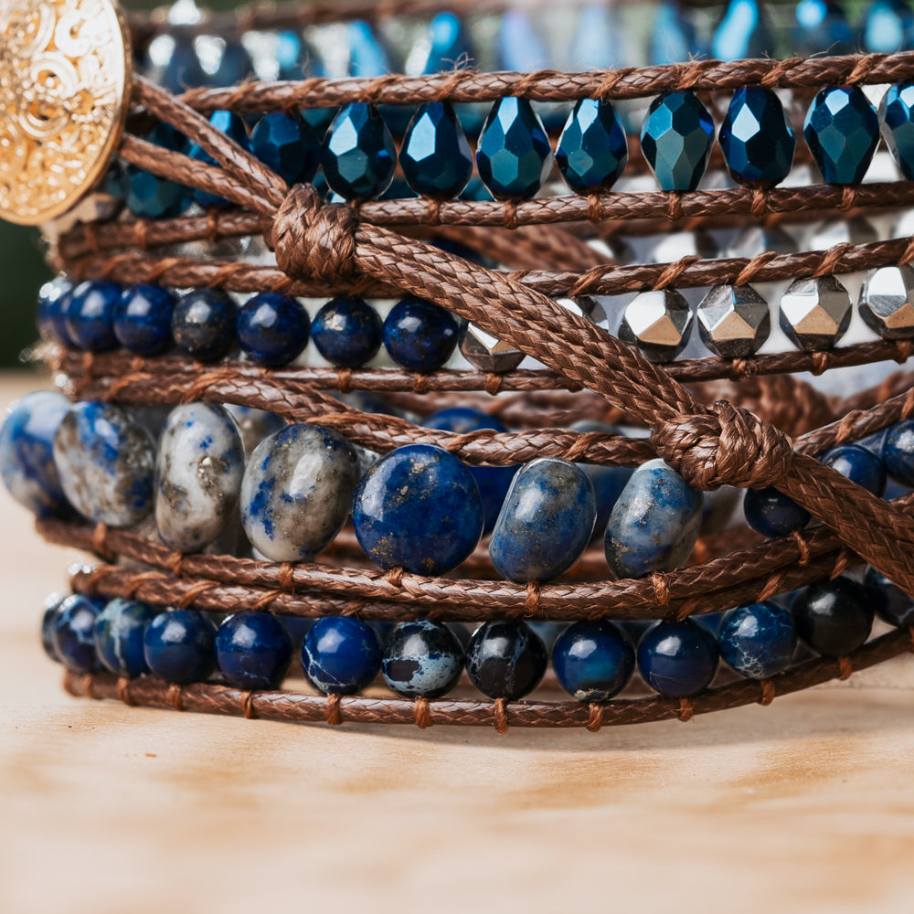 Deep Blue Wrap Bracelet for women