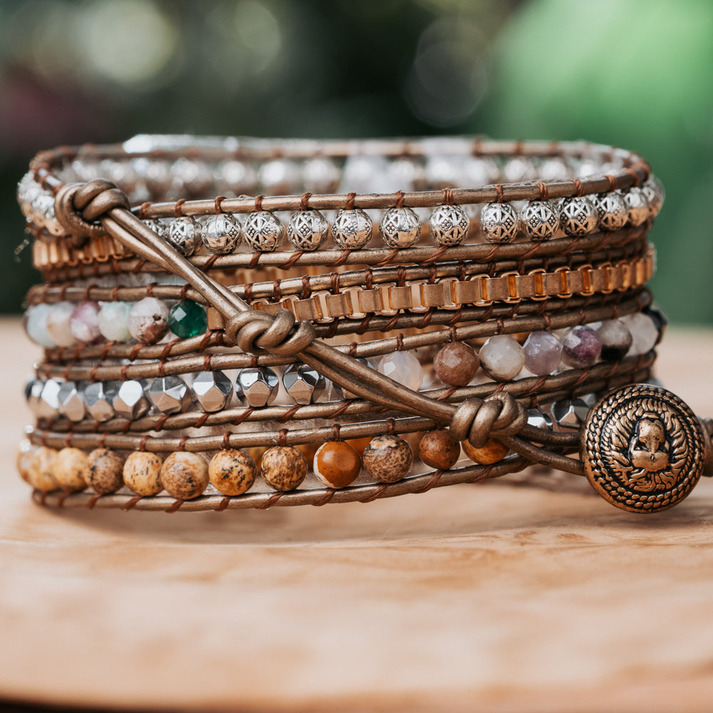 five wrap leather bracelet