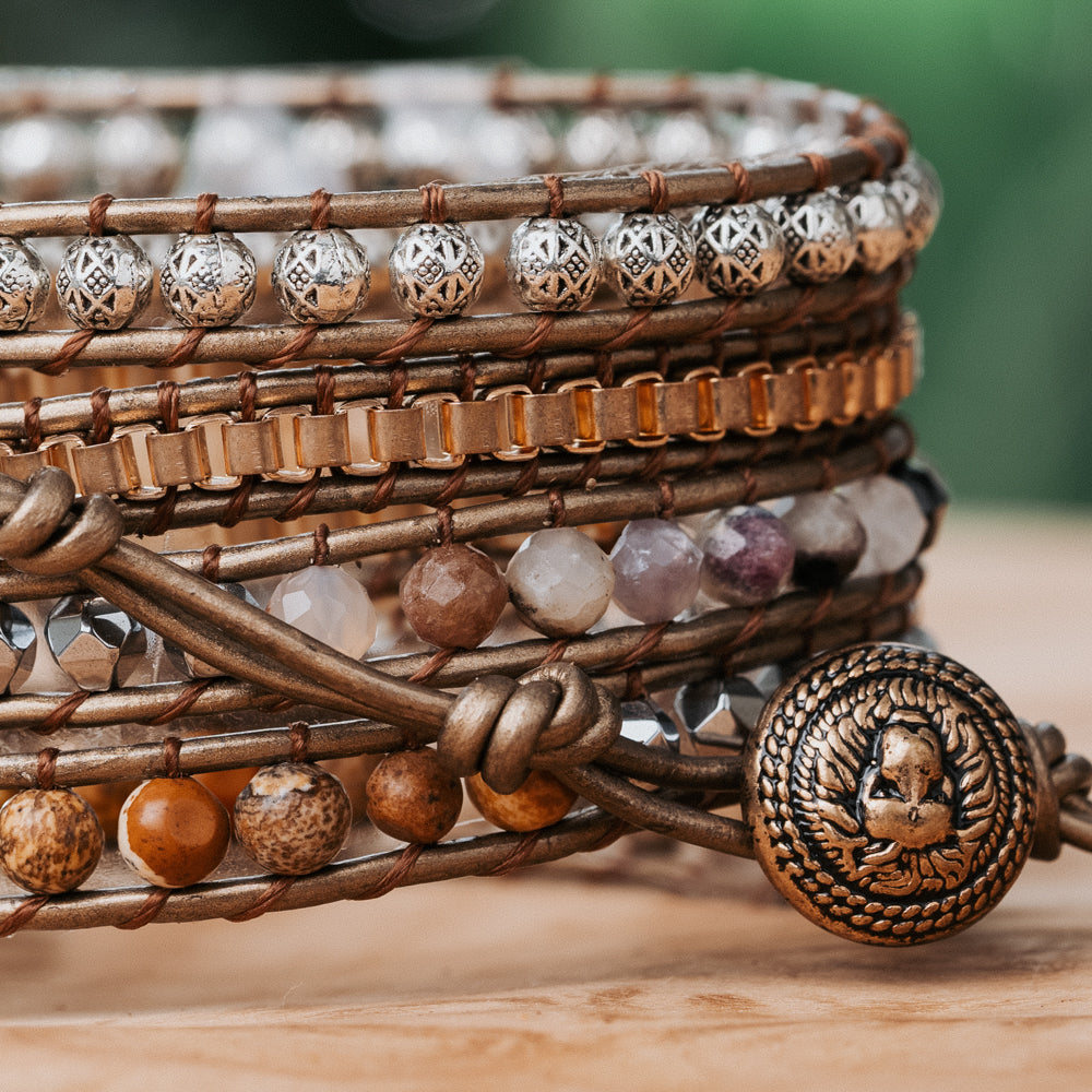 five wrap leather bracelet