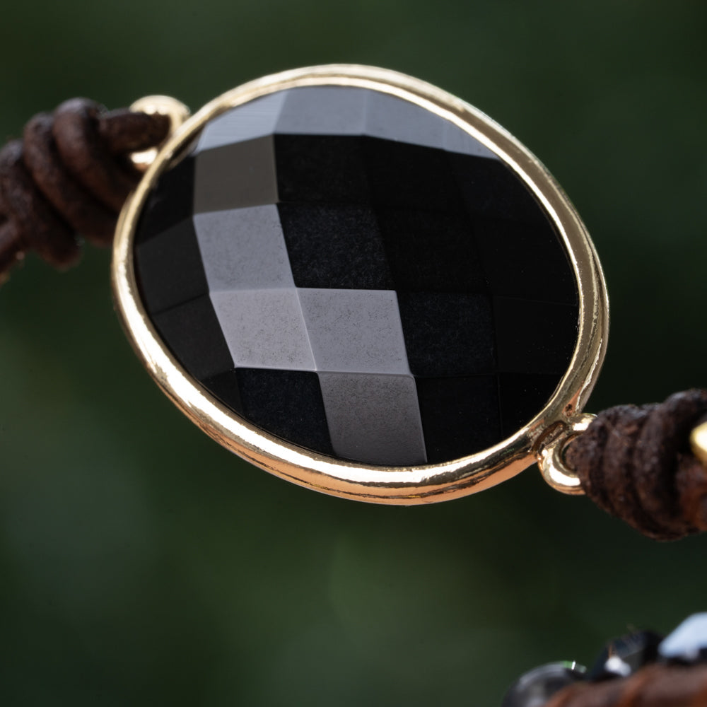 wrap bracelets with onyx stone
