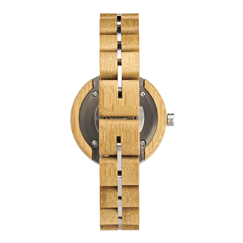 Theory Bamboo White Marble Women's Wooden Watch