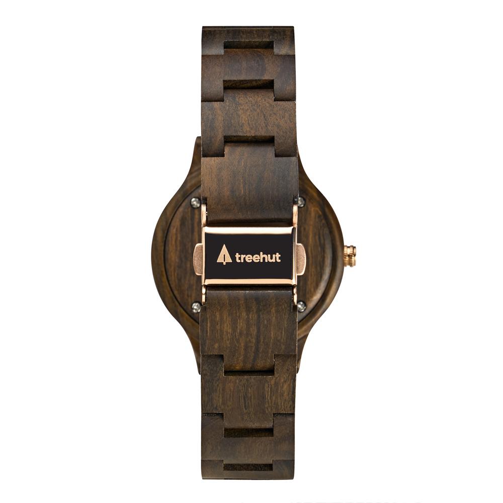 Solstice Chocolate Walnut Rose Women's Wooden Watch