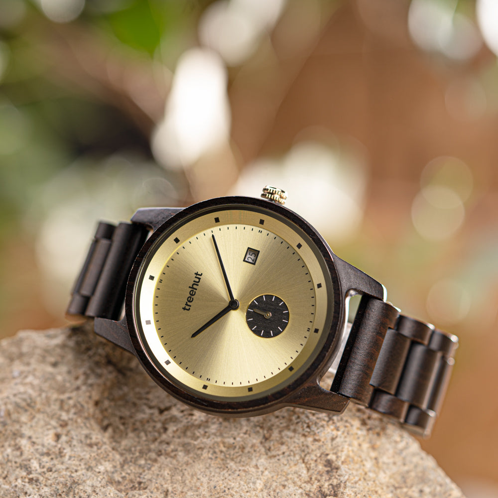 Alpine Ebony Gold Men’s Wooden Watch