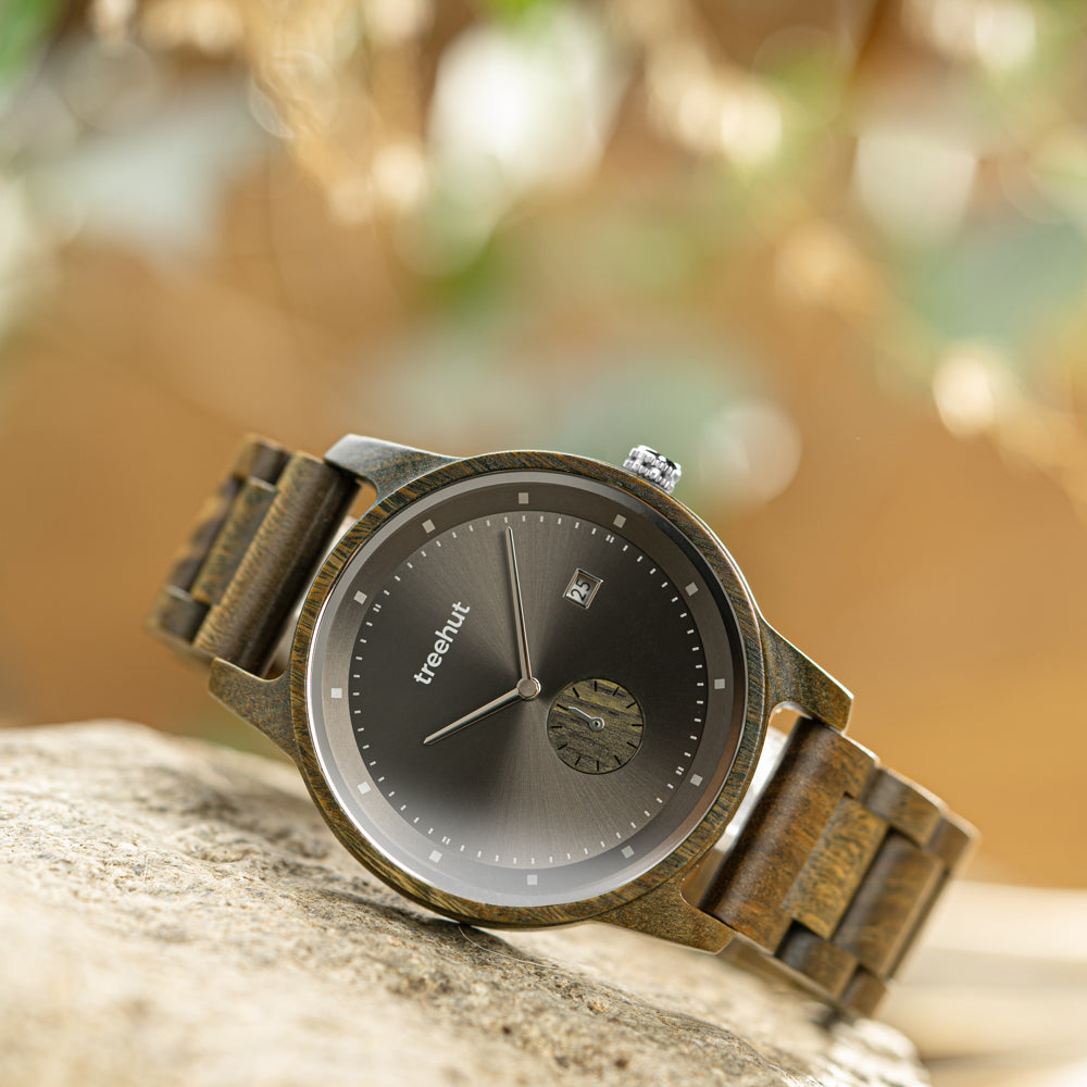 Alpine Green Sandalwood Gunmetal Grey Men's Wooden Watch