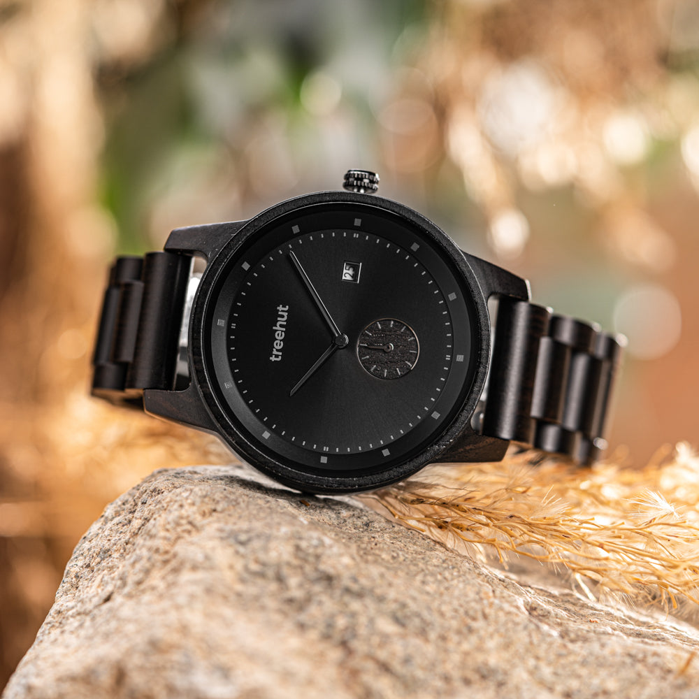 Couples Ebony Black Couples Wooden Watch