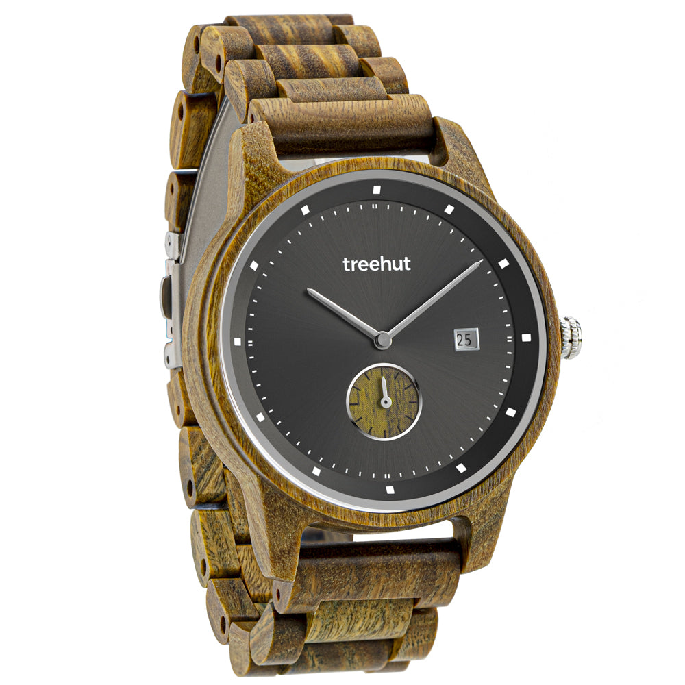 Alpine Green Sandalwood Gunmetal Grey Men's Wooden Watch