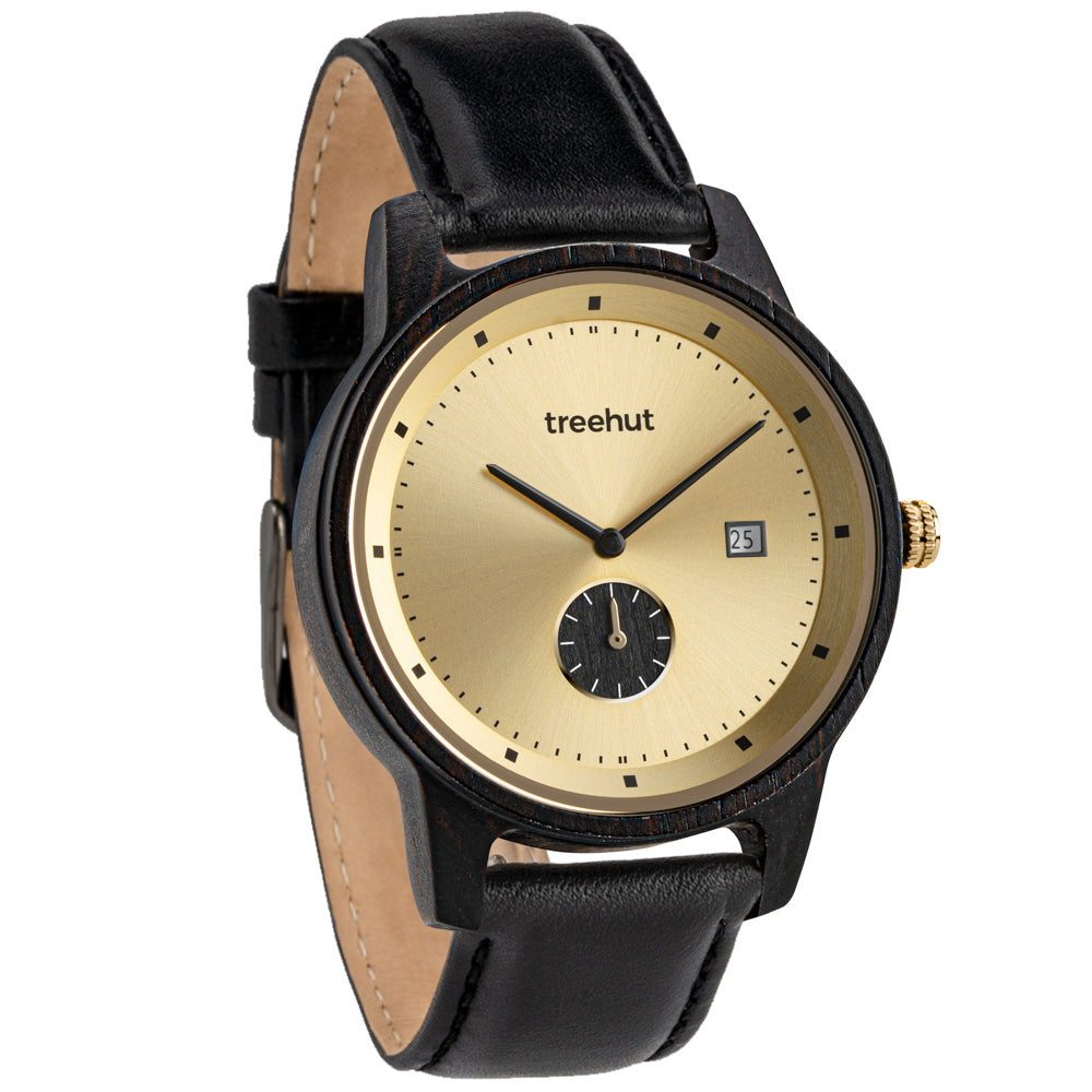 Alpine Ebony Gold Black Men's Leather Watch