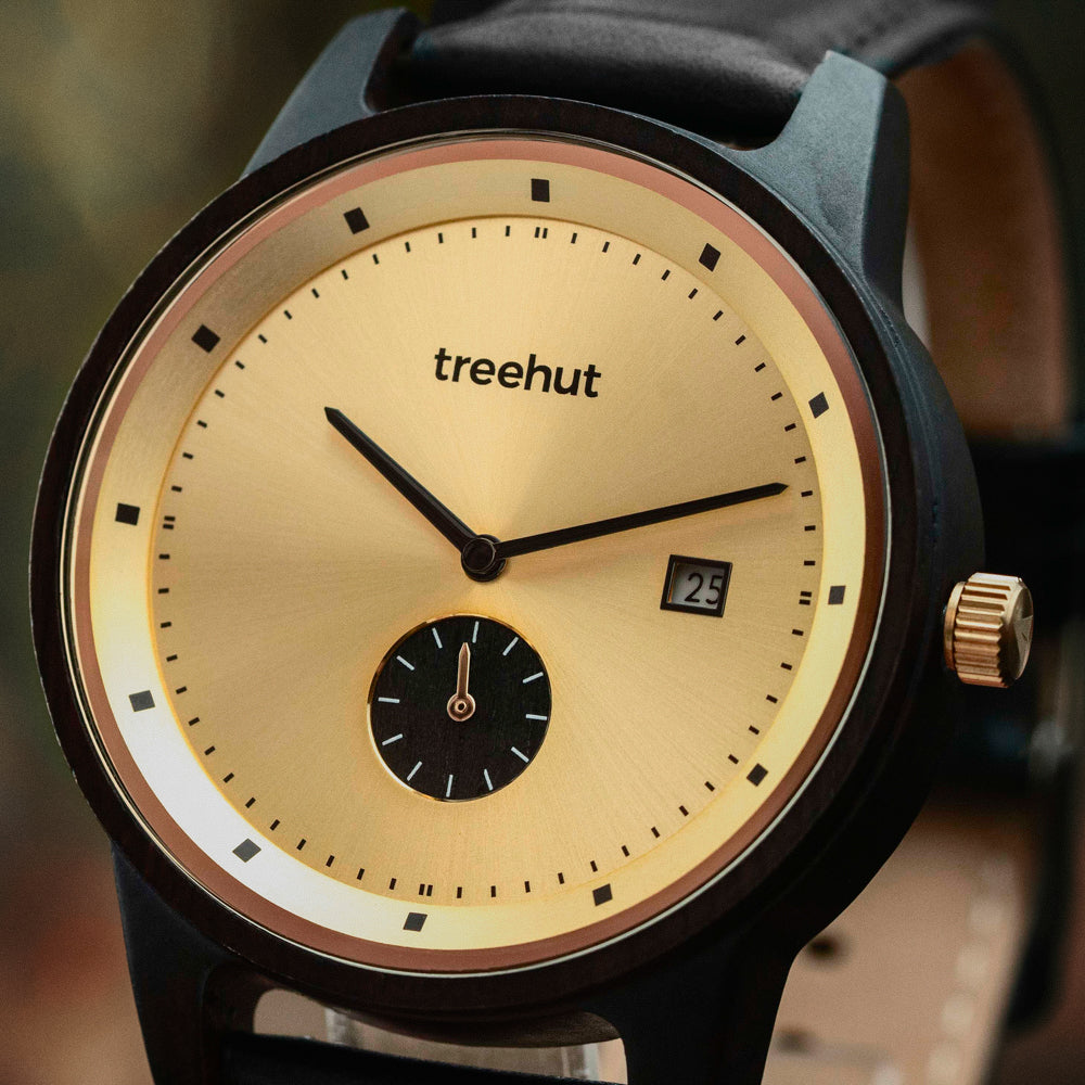 Alpine Ebony Gold Black Men's Leather Watch