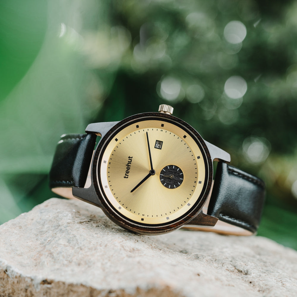 Alpine Ebony Gold Black Men's Leather Watch