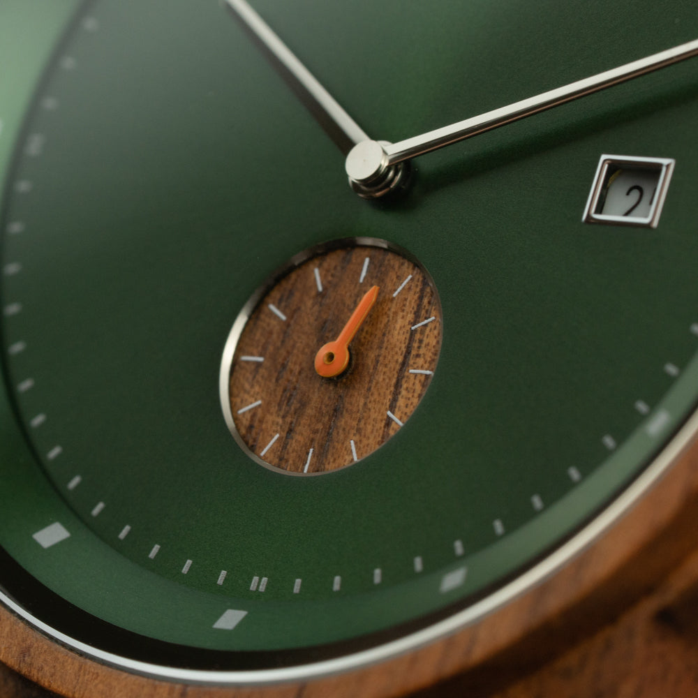 Alpine Koa Green Cognac Wooden Men's Watch