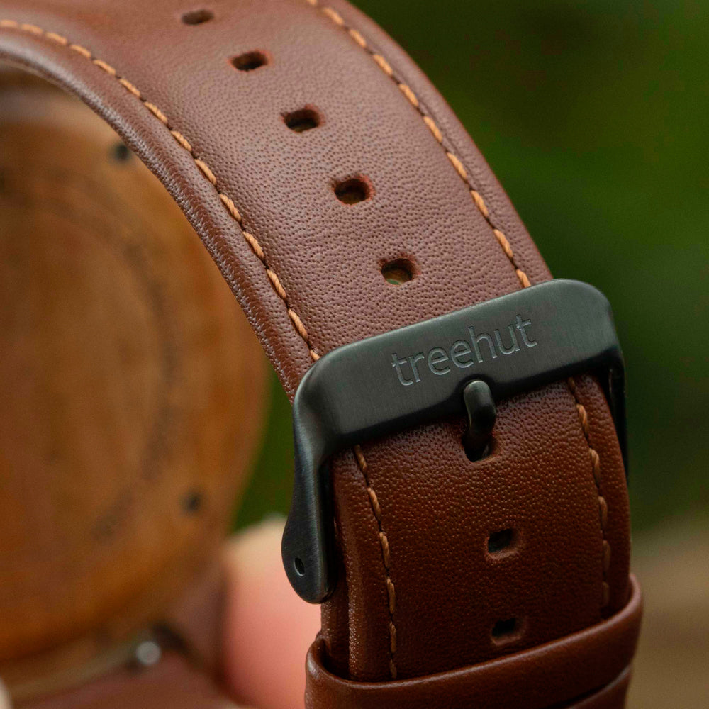 Alpine Koa Green Cognac Wooden Men's Watch