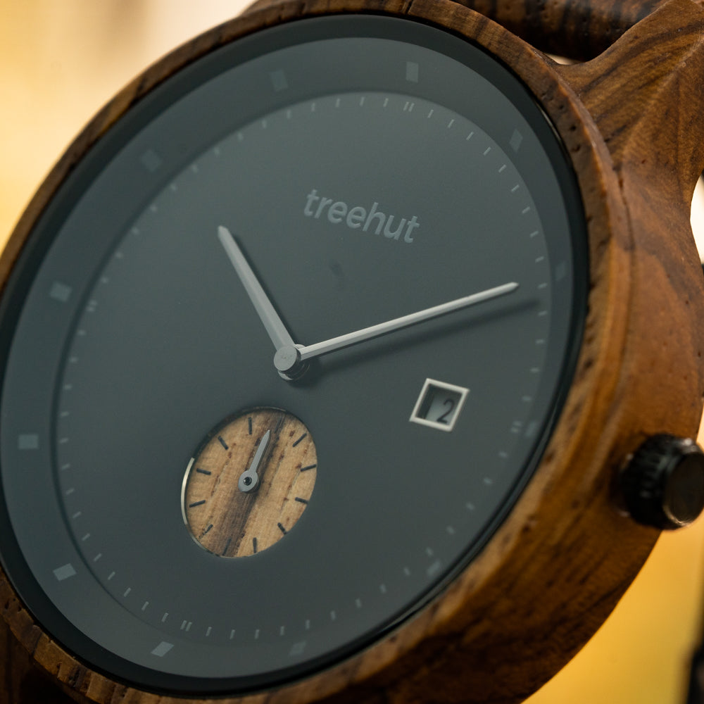 Alpine Zebrawood Black Men's Wooden Watch