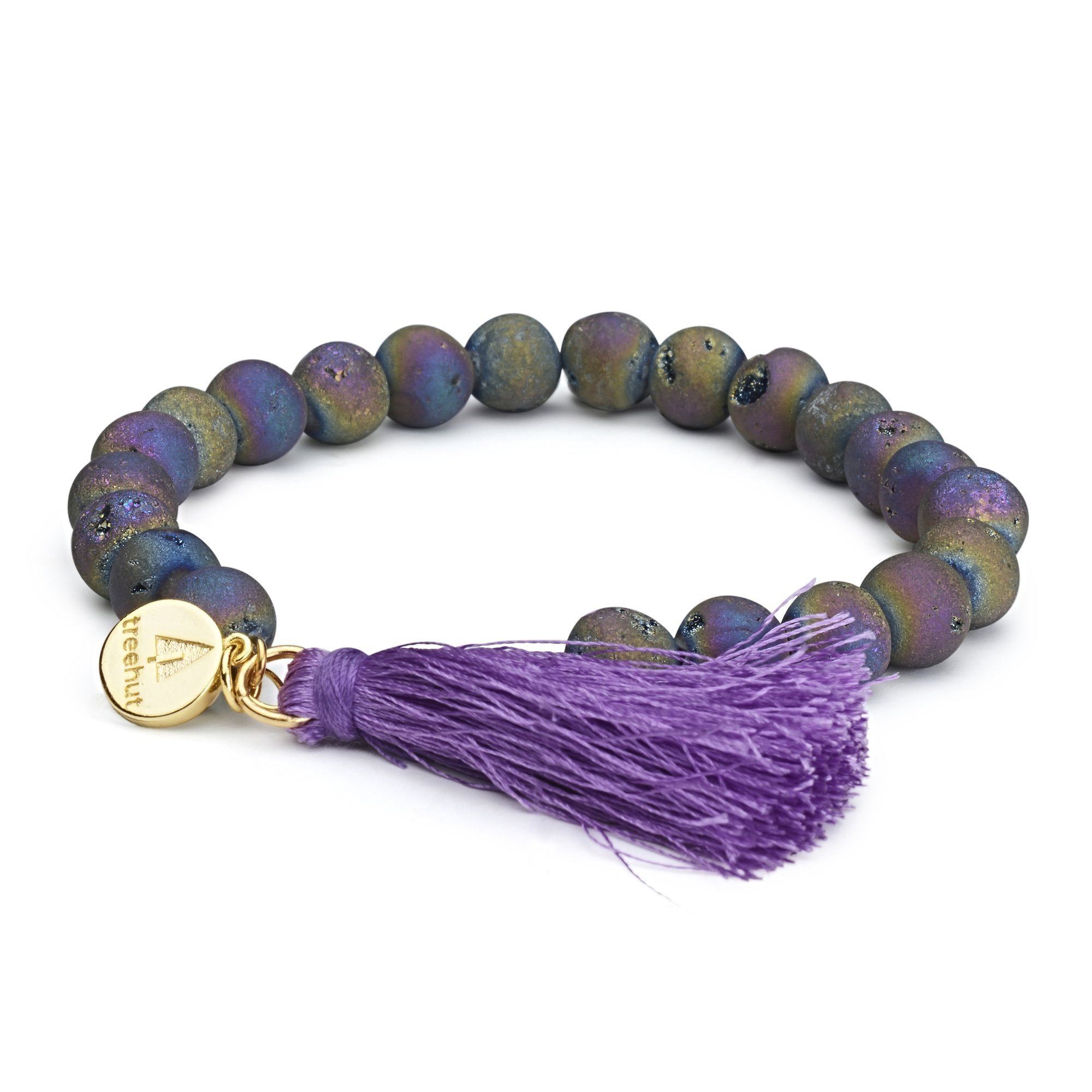 Mala Rainbow Tassel Bracelet Women's Stone Bracelet