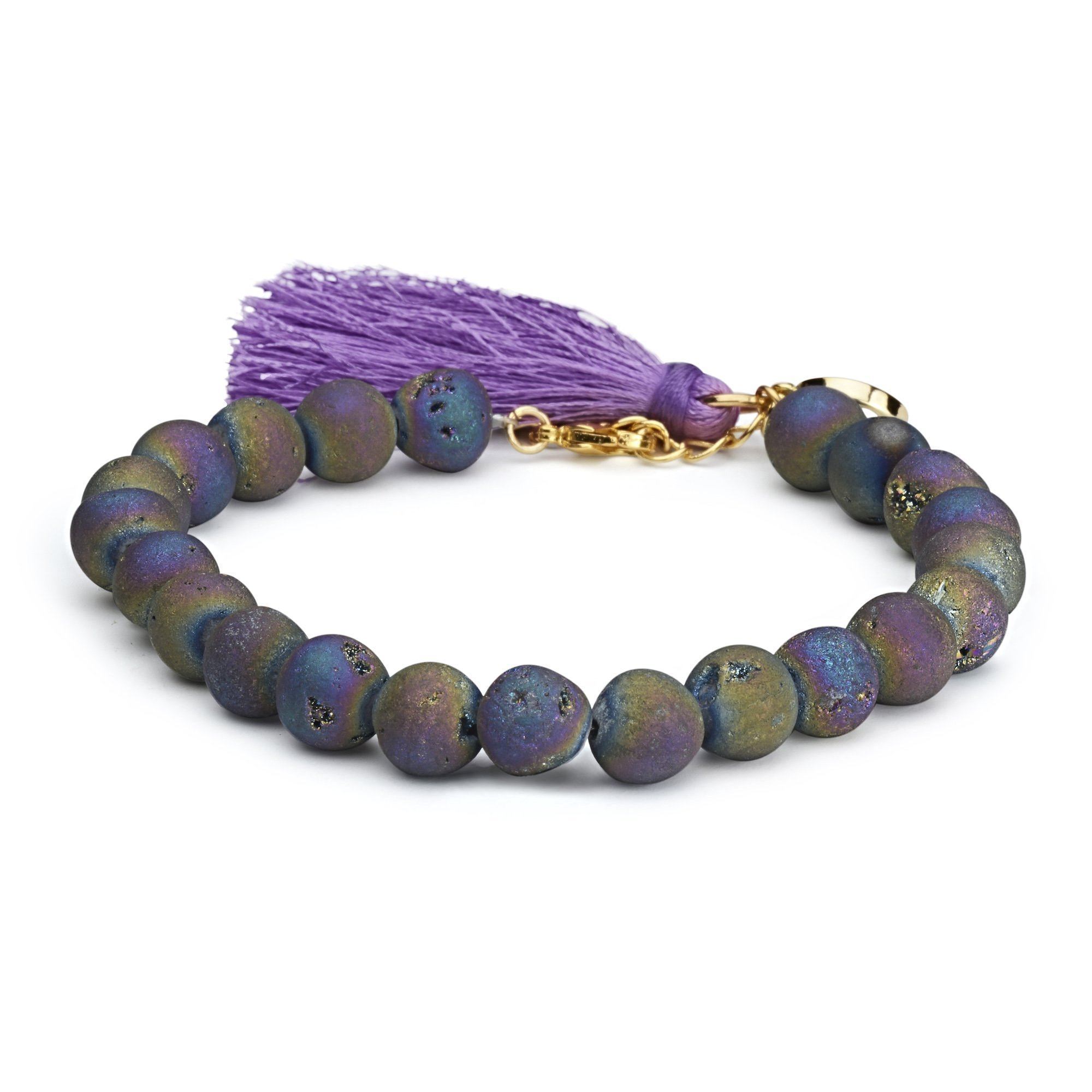 Mala Rainbow Tassel Bracelet Women's Stone Bracelet