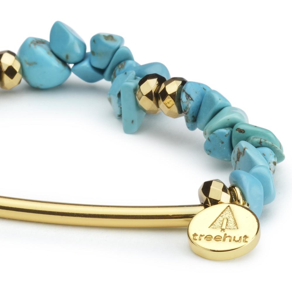 turquoise bracelet with gold details