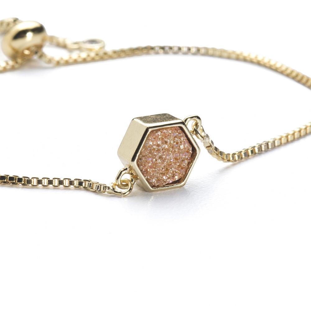 Lyla Champagne Hexagon Bracelet Women's Stone Bracelet