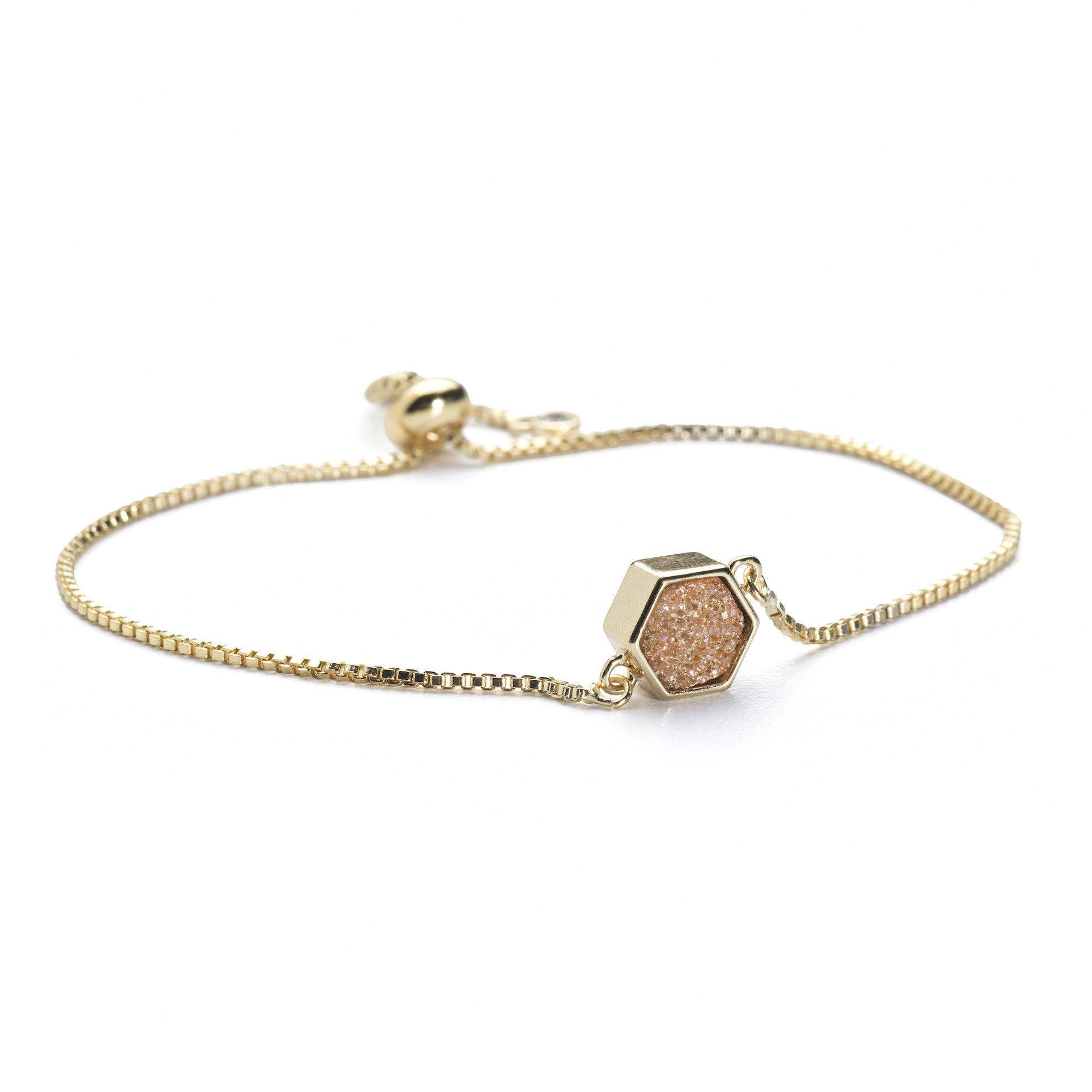 Lyla Champagne Hexagon Bracelet Women's Stone Bracelet