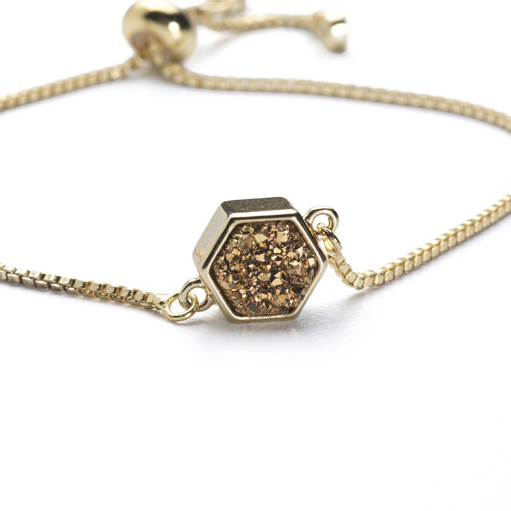 Lyla Gold Hexagon Bracelet Women's Stone Bracelet