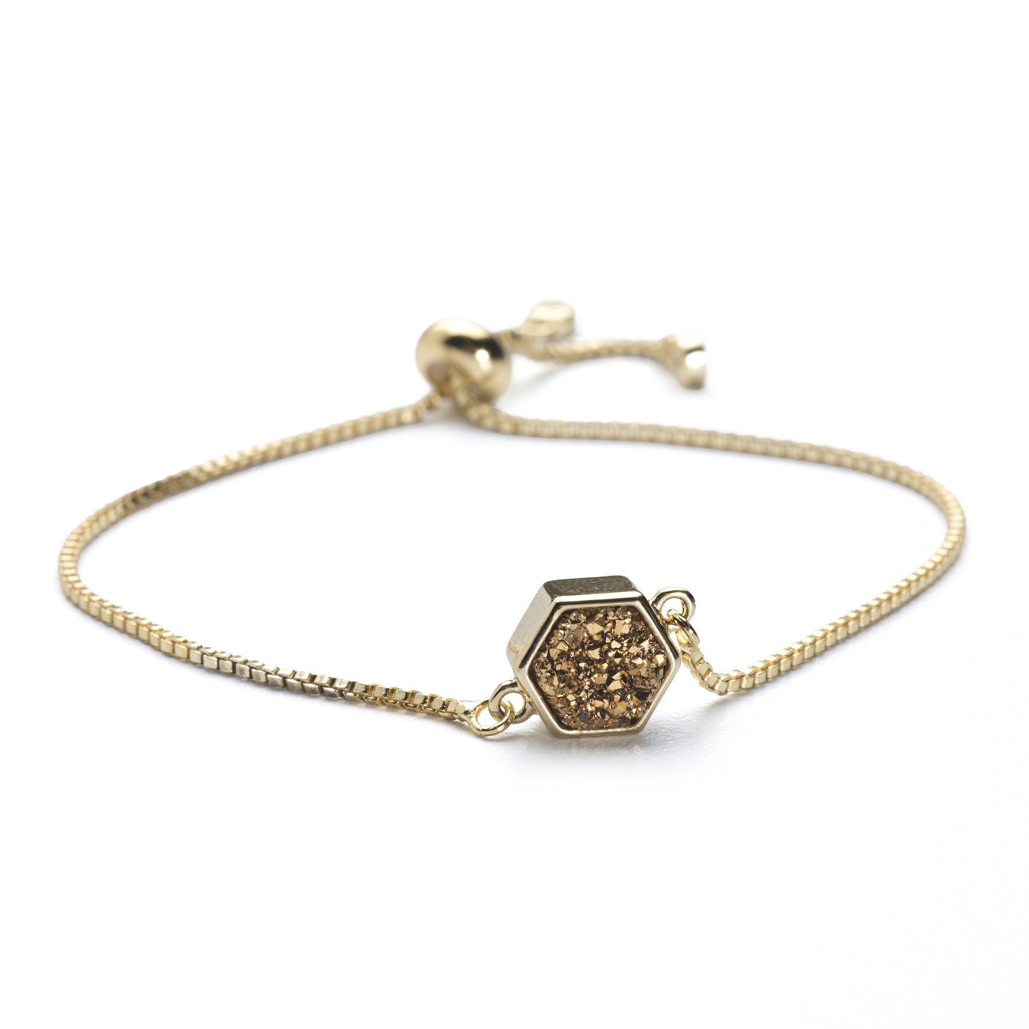 Lyla Gold Hexagon Bracelet Women's Stone Bracelet