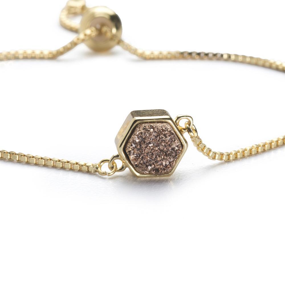 Lyla Rose Gold Hexagon Bracelet Women's Stone Bracelet